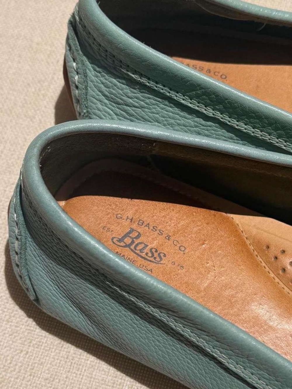 G.H. BASS Blue Missy Pebble Leather Penny Loafers Women's 11 M - Picture 3 of 6
